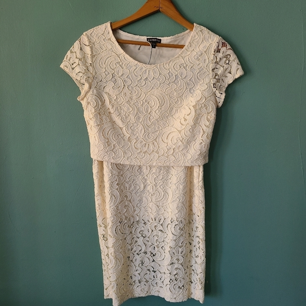 Express Crocheted Top and Skirt Set White Size S and 4